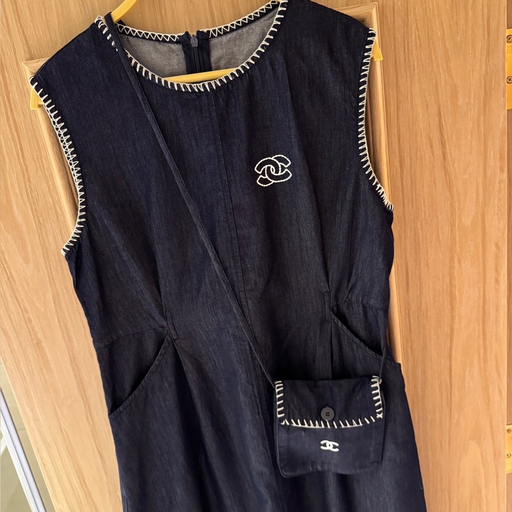 Chanel Denim Sleeveless Dress - Picture 3 of 6